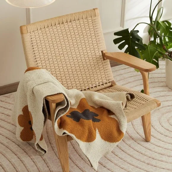 Anthro Flower Throw Blanket - Picture 2 of 5